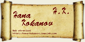 Hana Kokanov vizit kartica